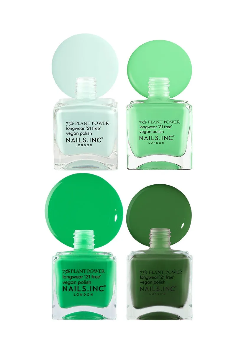 Nails Inc Plant Power Go Green Today neglelakksett 4 stk grønn