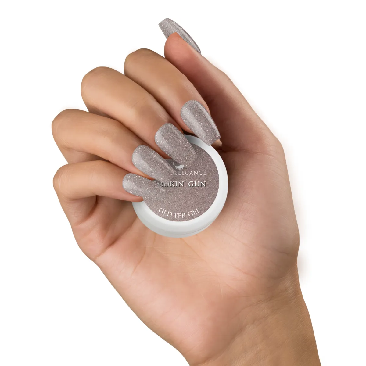 Light Elegance Smokin Gun glittergel 10 ml taupegrå
