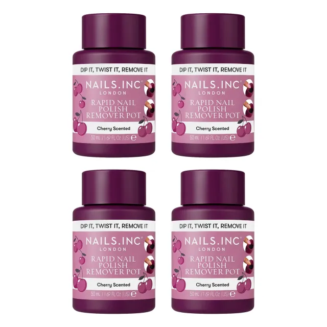 Nails Inc Cherry neglelakkfjerner 4-pk kirsebær