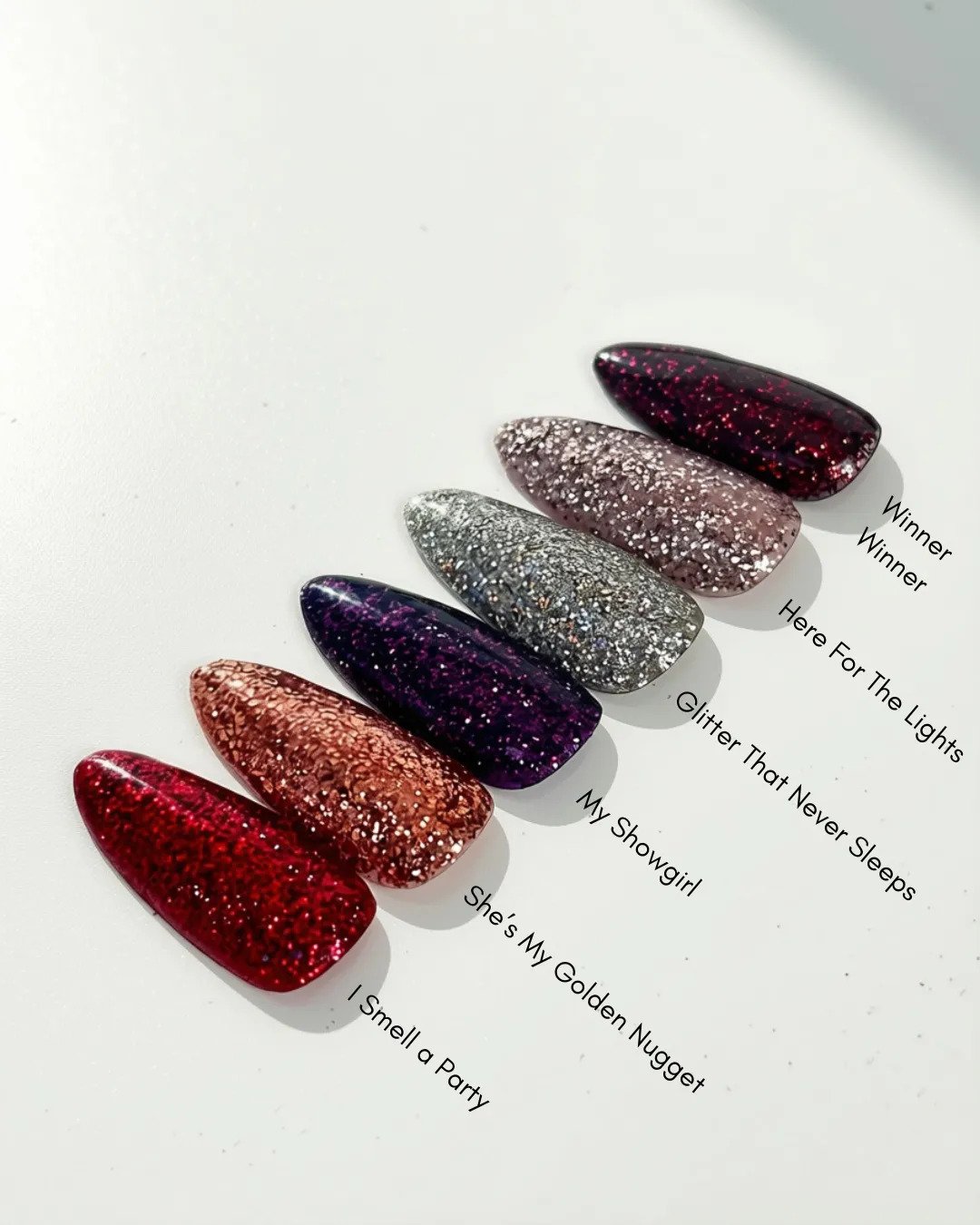 Light Elegance Viva Las Vegas glittergel sett 6x10 ml glitrende