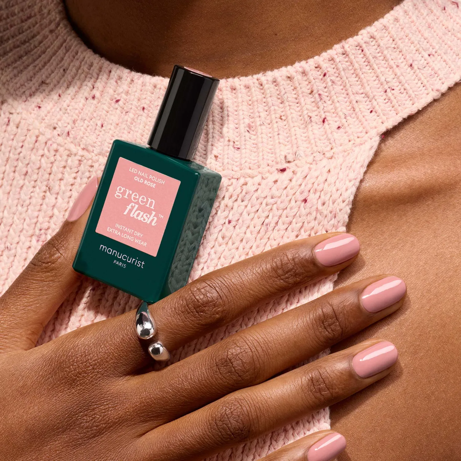 Manucurist Green Flash Old Rose neglelakk pudderrosa