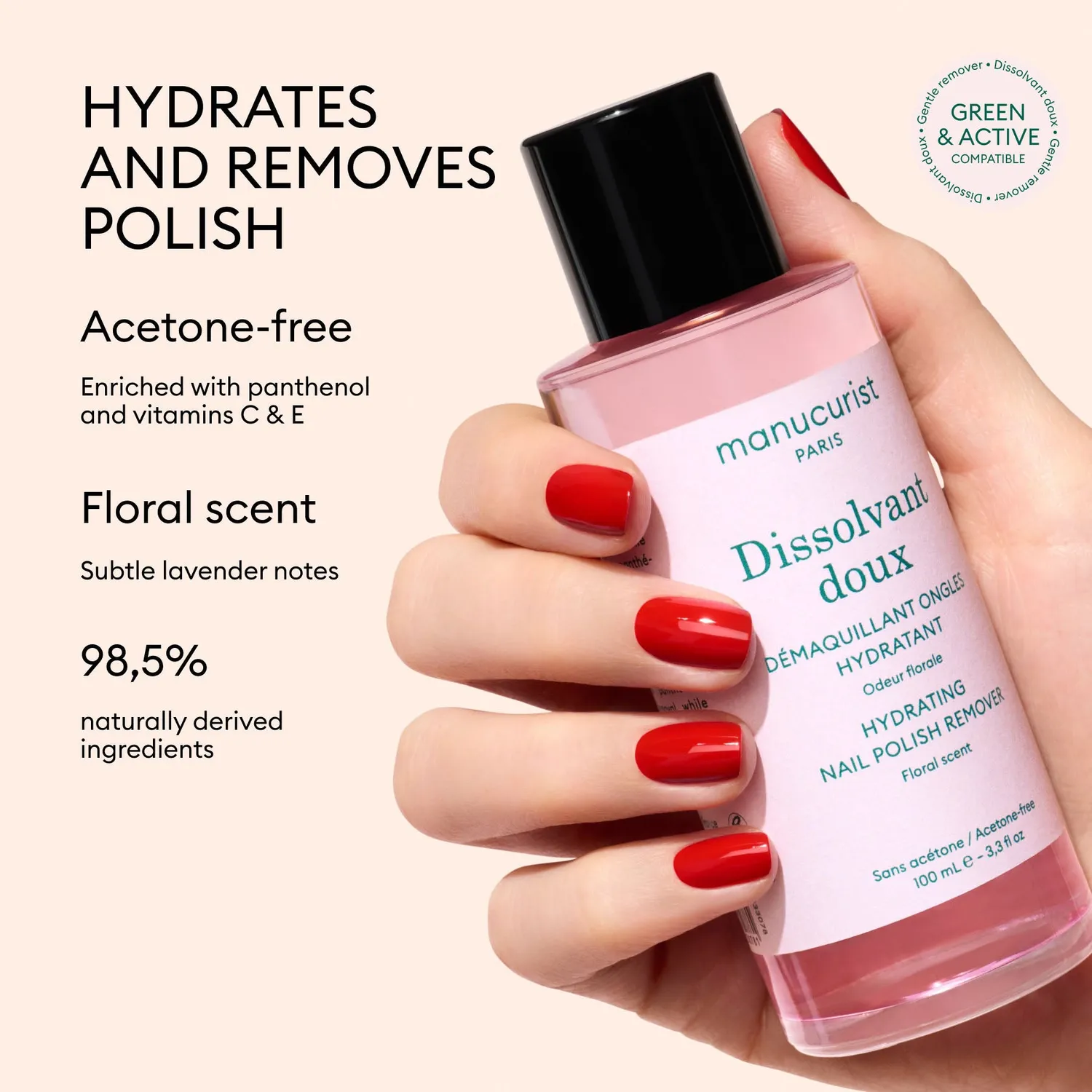 Manucurist Green Gentle neglelakkfjerner 100 ml mild