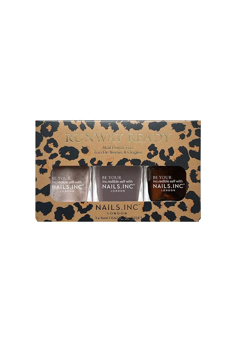 Nails Inc Runway Ready neglelakksett 3 stk brun krem