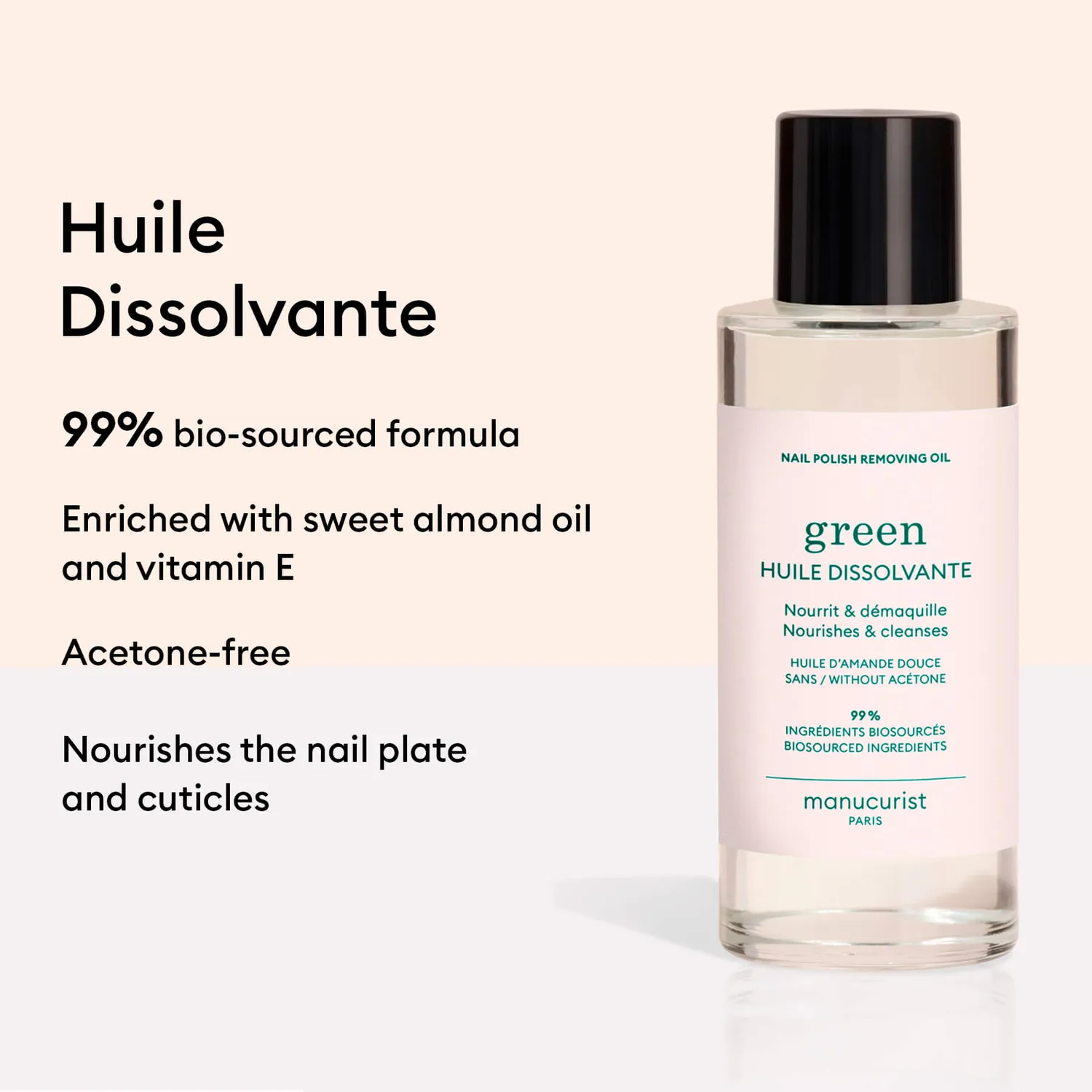 Manucurist Green neglelakkfjerner olje 100 ml mild