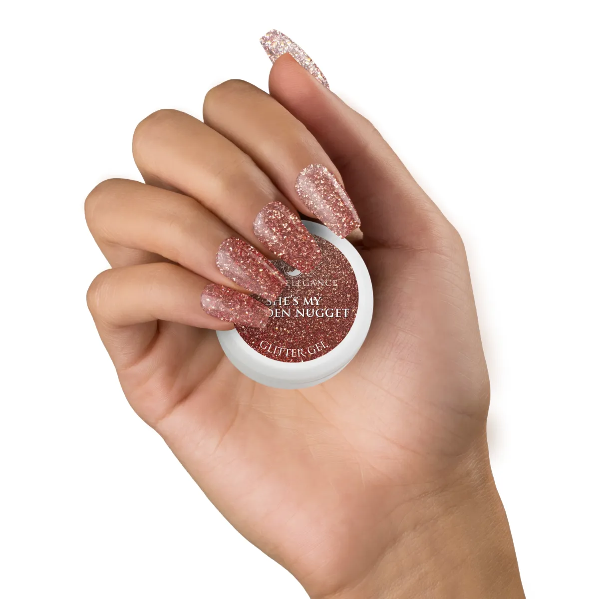 Light Elegance Golden Nugget glittergel 10 ml kobbergull