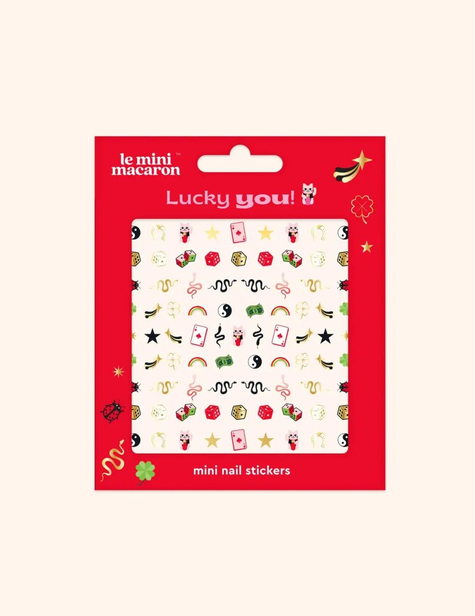 Le Mini Macaron Lucky You negleklistremerker lykkesymboler