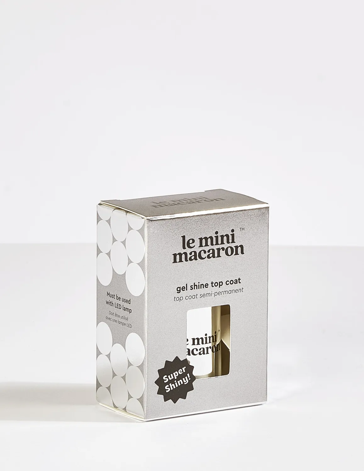 Le Mini Macaron Shine Topcoat overlakk 8,5 ml blank