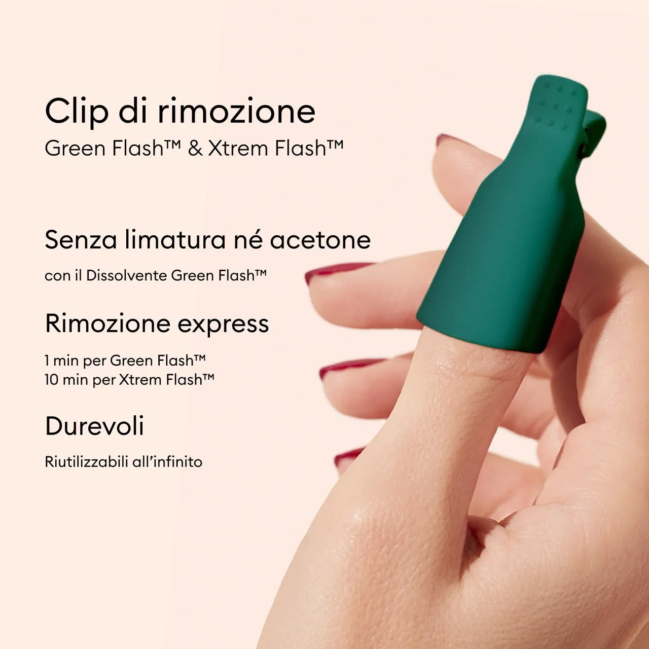 Manucurist Green Flash Nail Clips fjerneklemmer gjenbrukbare