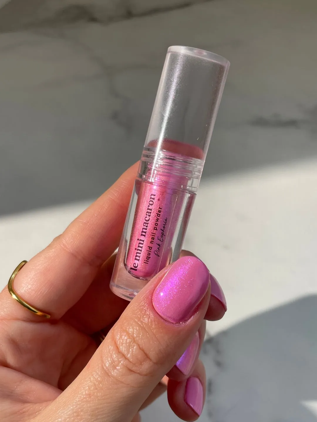 Le Mini Macaron Stardust Pink Euphoria neglepulver 2 ml rosa