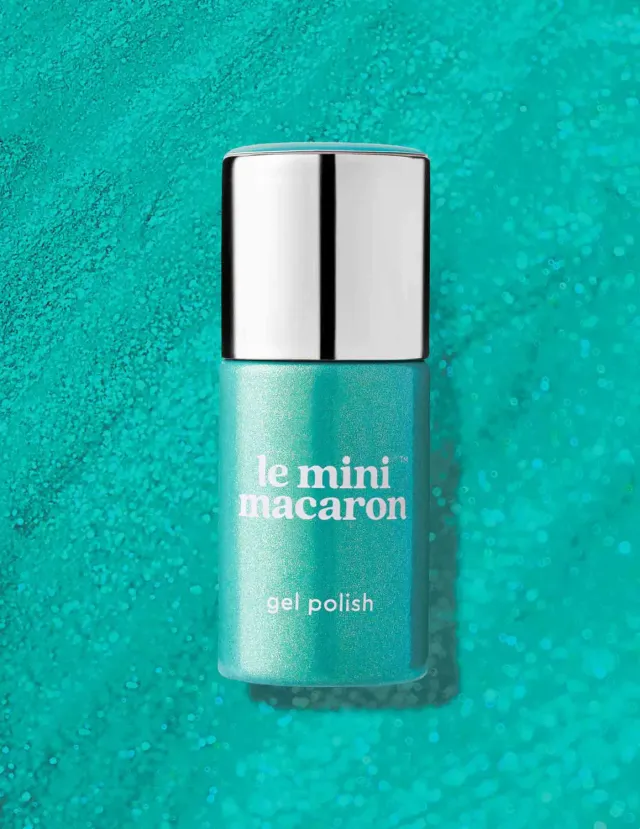 Le Mini Macaron Sparkling Seasalt gellakk 8,5 ml turkis glitter