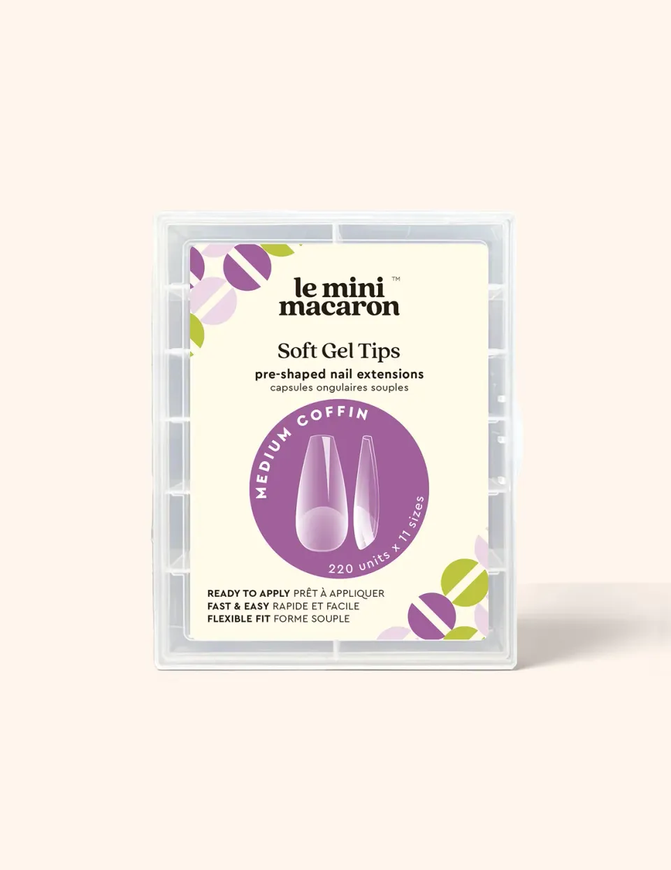 Le Mini Macaron Le Gel Medium Coffin negletips 220 stk