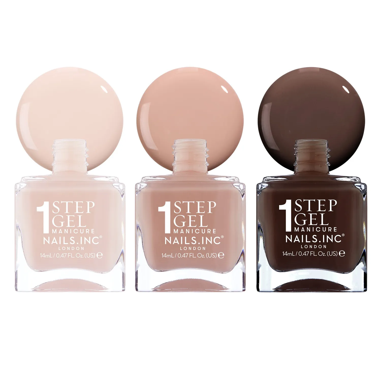 Nails Inc It’s Topless Mocha Mousse Nudes Trio neglelakk 3-pk brun