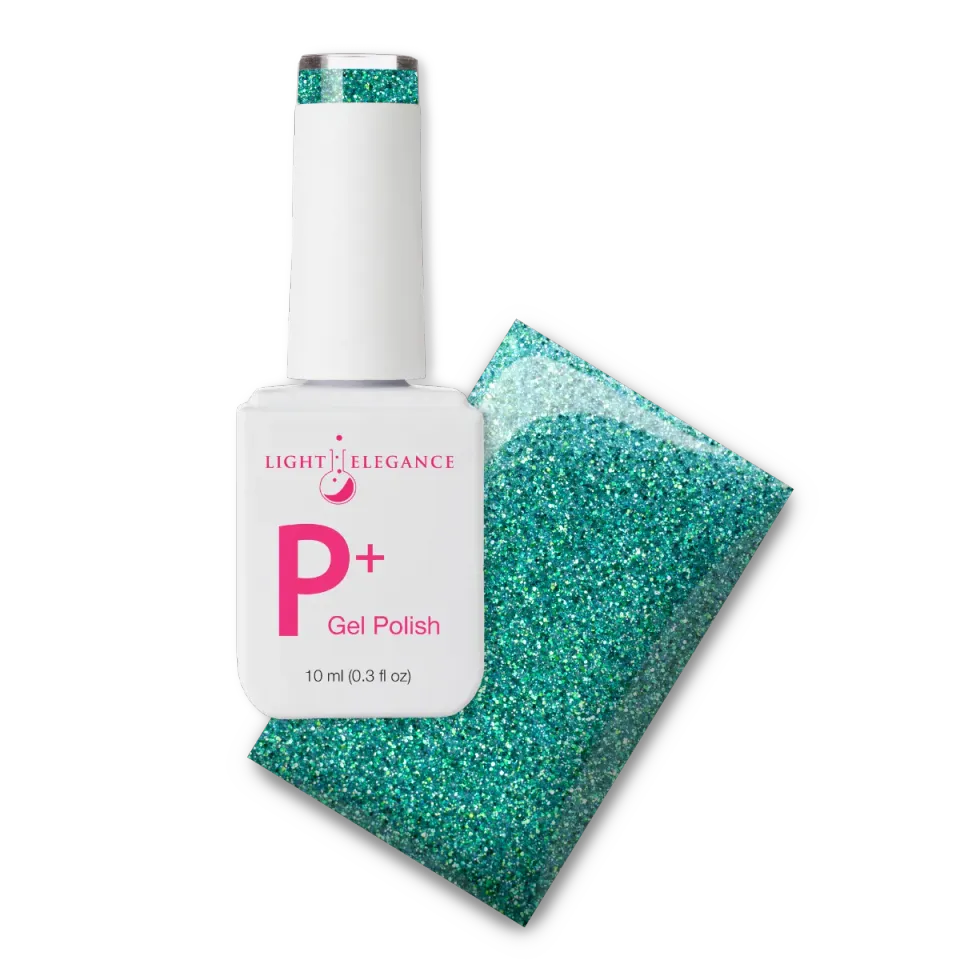Light Elegance P+ Standing Ovation glitter gel polish 10 ml aqua