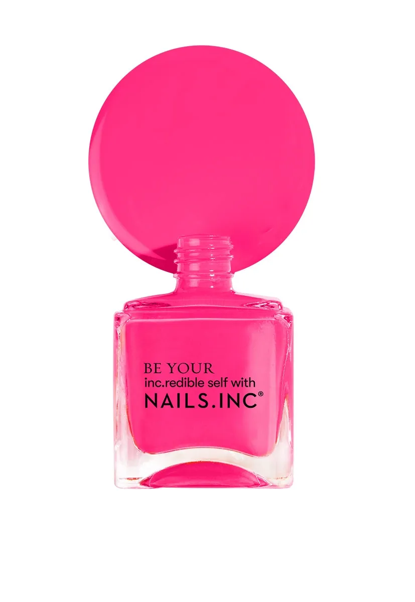 Nails Inc Sun Street Passage neglelakk neon korallrosa