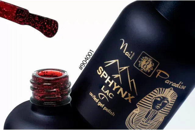 Boz Beauty Lounge Sphynx 904001 Red Glitter gellakk 10 ml rød