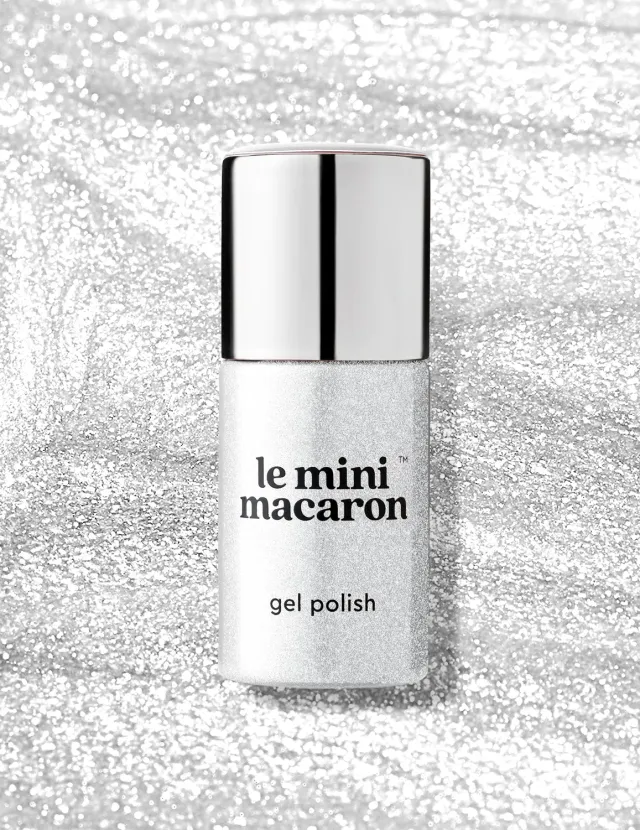 Le Mini Macaron Frosted gellakk 8,5 ml sølvglitter