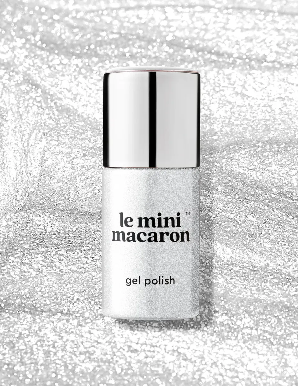 Le Mini Macaron Frosted gellakk 8,5 ml sølvglitter
