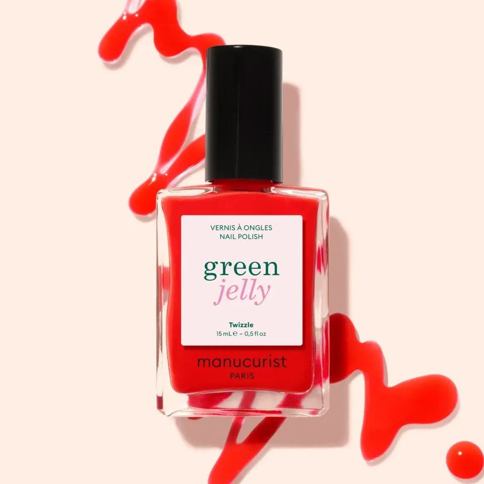 Manucurist Green Jelly neglelakk Twizzle Jelly rød transparent