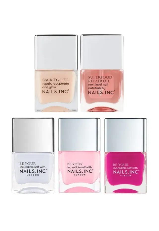 Nails Inc London Pink Pleasers neglelakksett 5-pak rosa