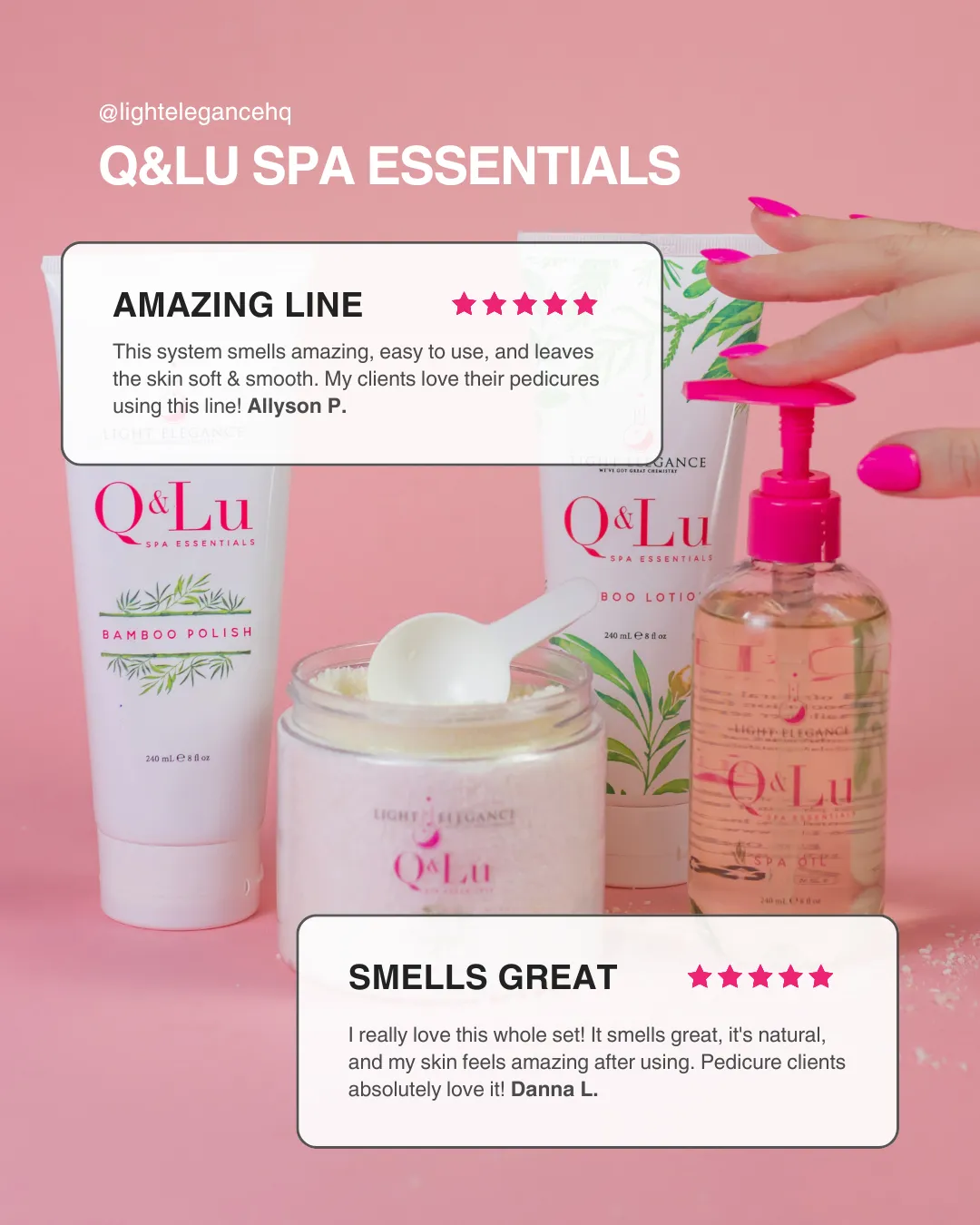 Light Elegance Q&Lu Spa Essentials neglesett komplett