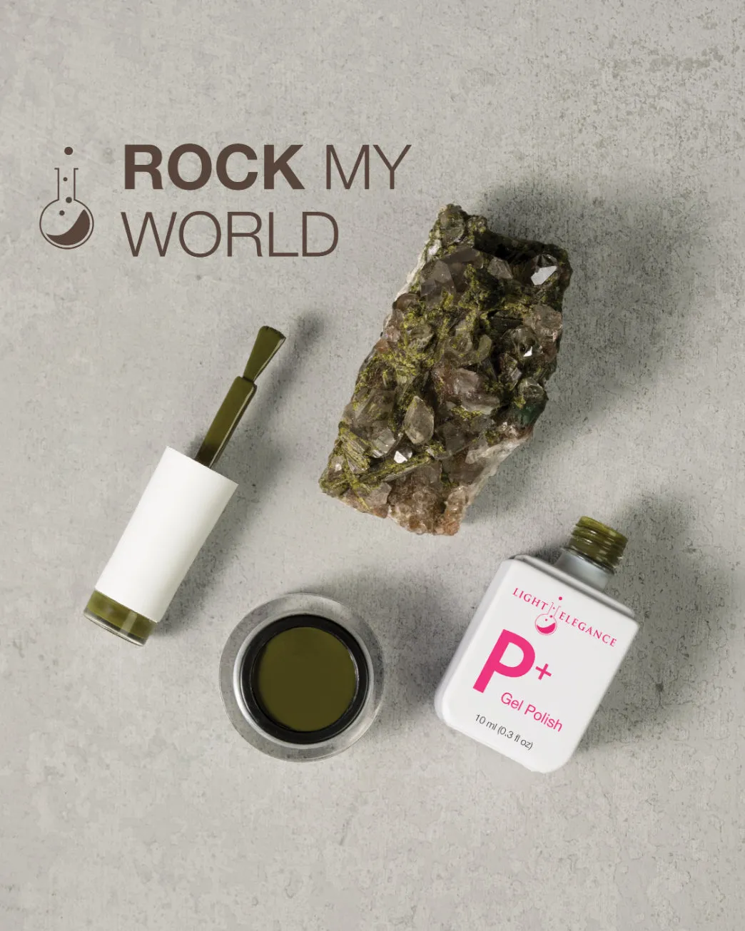 Light Elegance P+ Rock My World gellakk 10 ml olivengrønn