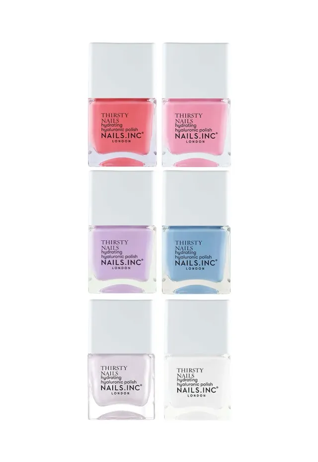 Nails Inc London Thirsty Nails neglelakk 6-pk krem