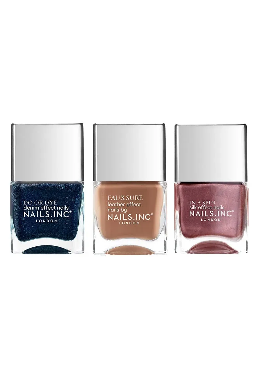 Nails Inc Fabric Effect neglelakk 3-pakn stofflook