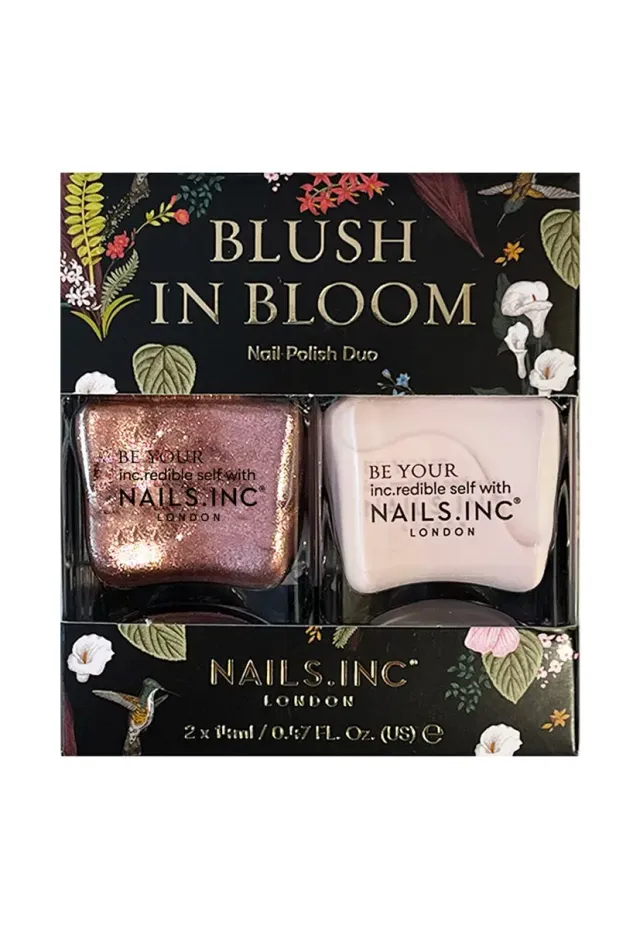 Nails Inc Blush In Bloom duo neglelakk 2-pk krem rosa