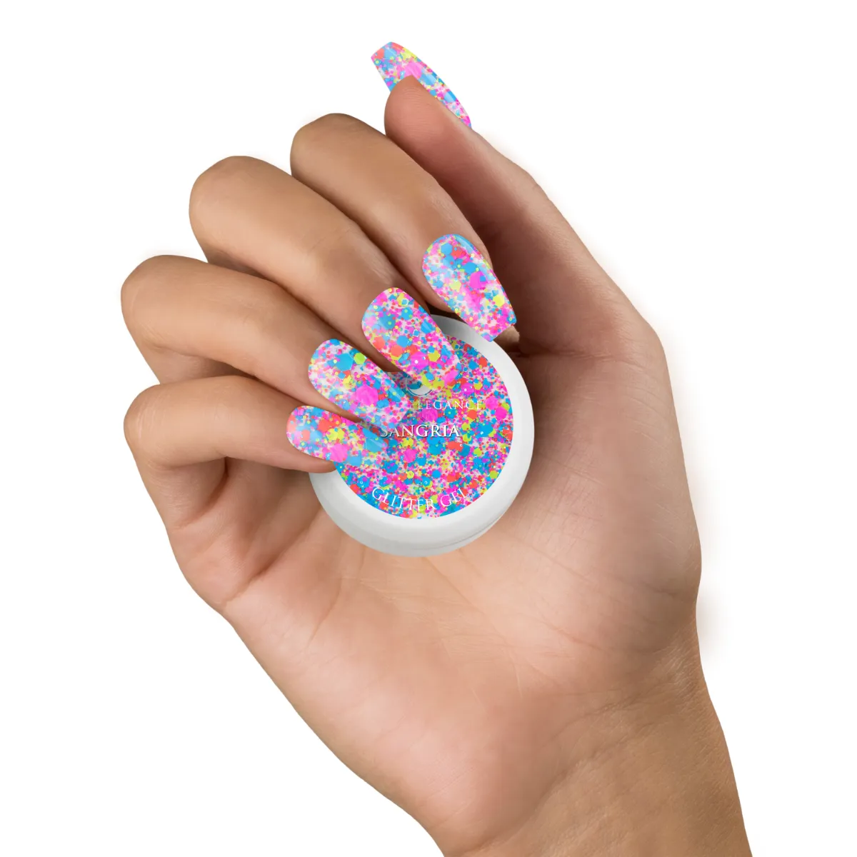 Light Elegance Sangria glittergel 10 ml flerfarget perle