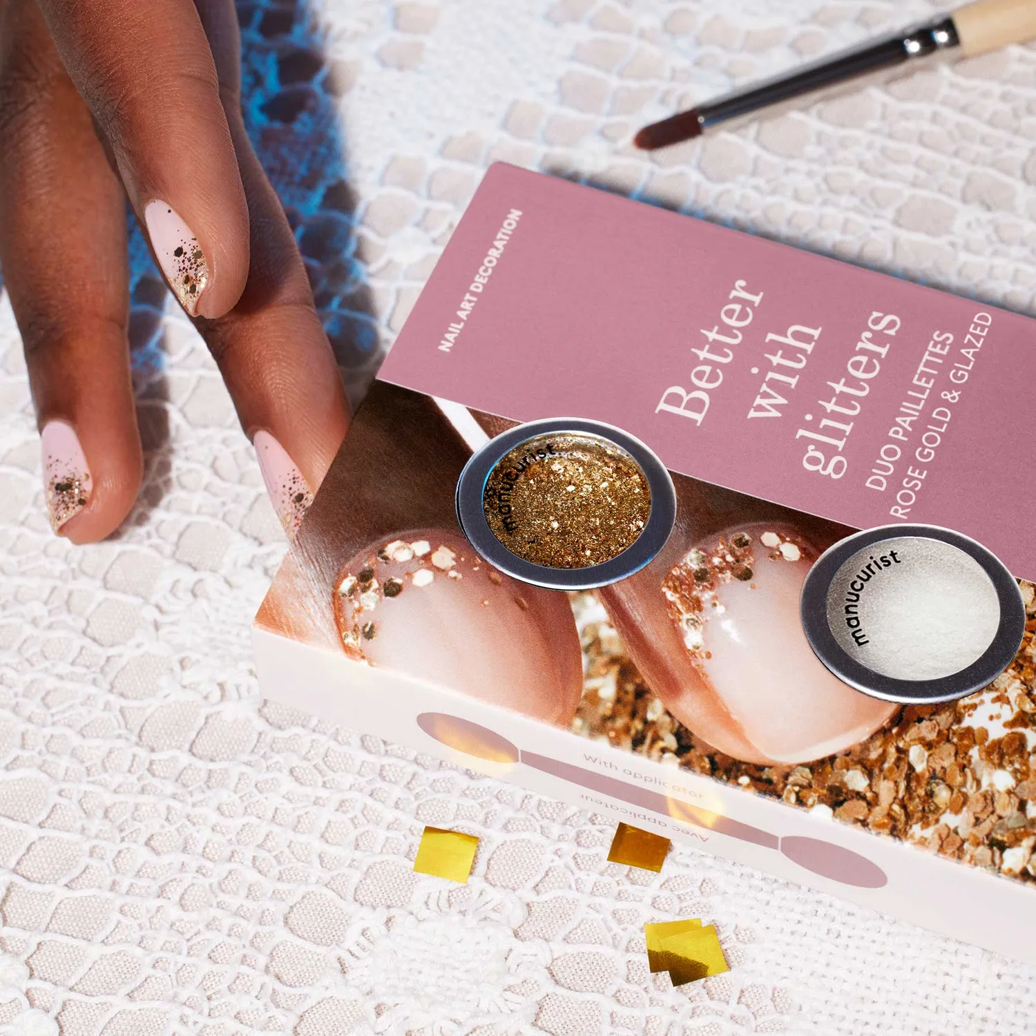 Manucurist Green Rose Gold Glitter & Glazed duo neglesett