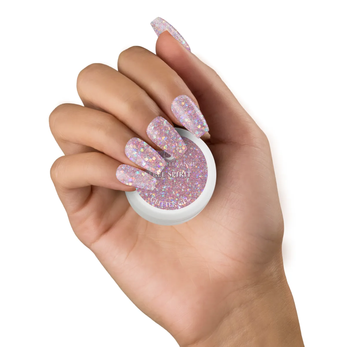 Light Elegance Free Spirit glitter gel 10 ml lavendel