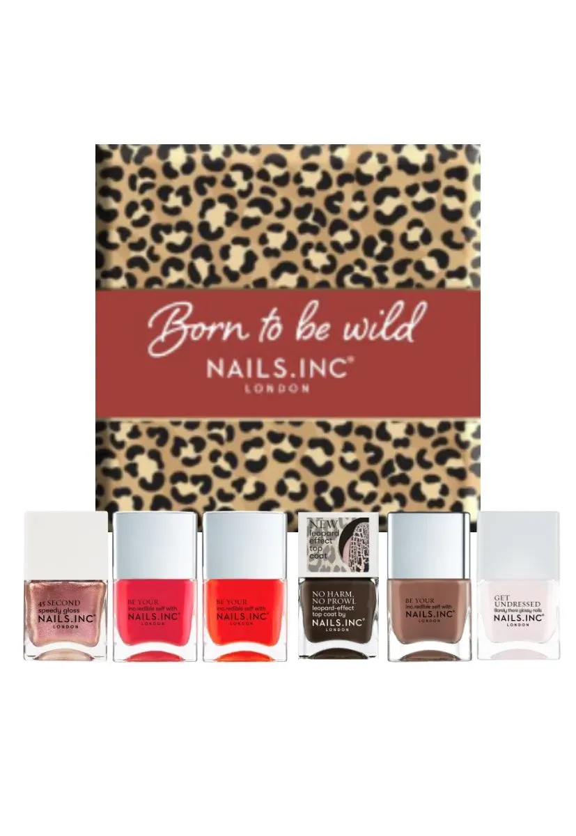 Nails Inc Born to Be Wild neglelakksett 6-pakk krem