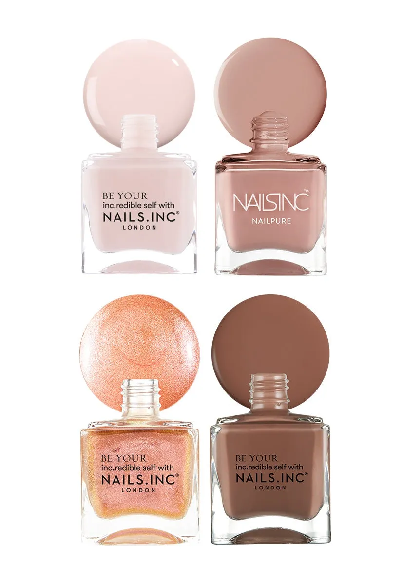 Nails Inc Better Bronzed 4-pakning neglelakk bronse