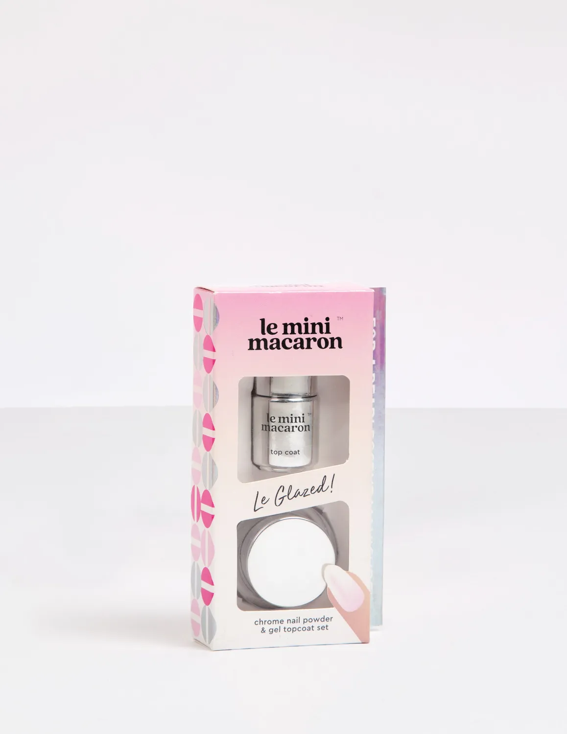 Le Mini Macaron Le Glazed krompulver rosa sett perlemor