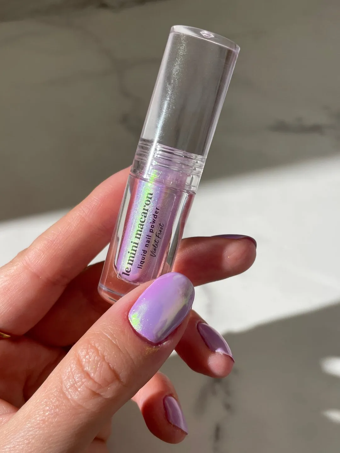 Le Mini Macaron Stardust Violet Frost neglepulver 2 ml lilla