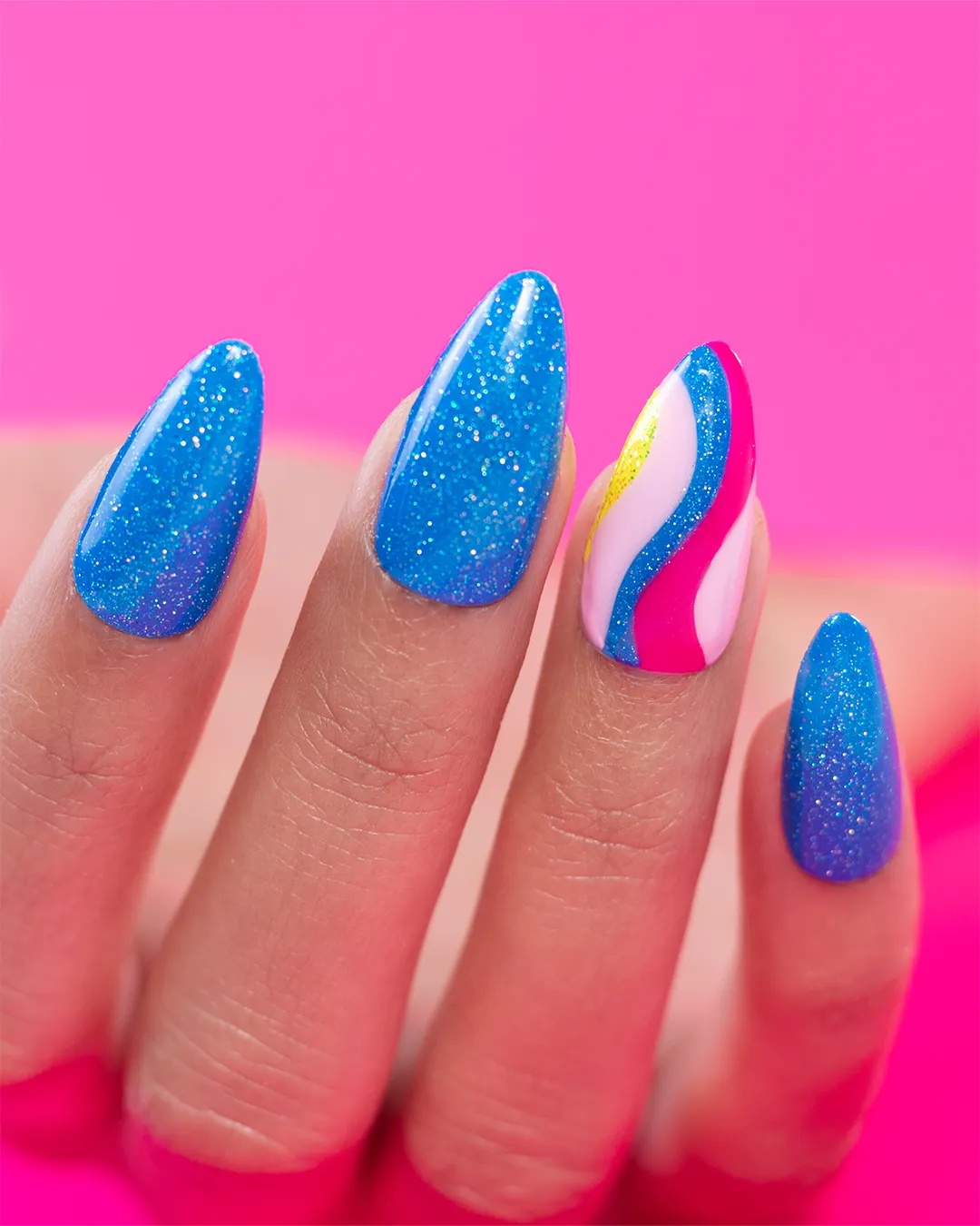 Light Elegance Stay Cool glittergel 10 ml blå
