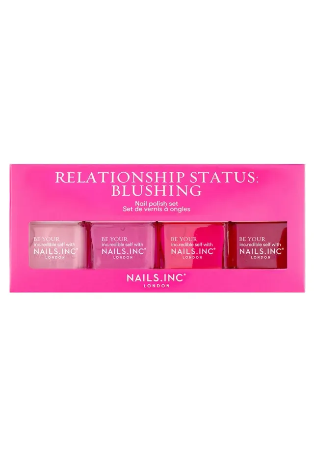 Nails Inc London Relationship Status Blushing neglelakk 4-pk rosa
