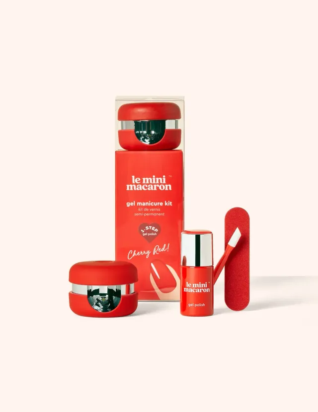 Le Mini Macaron gel manikyr kit Cherry Red 8,5 ml lampe