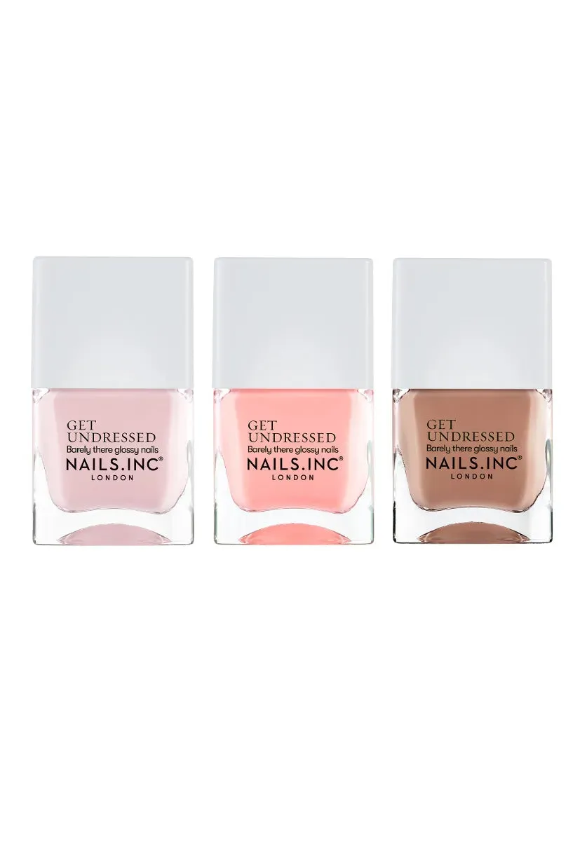 Nails Inc Get Undressed neglelakksett 3-pk nude krem