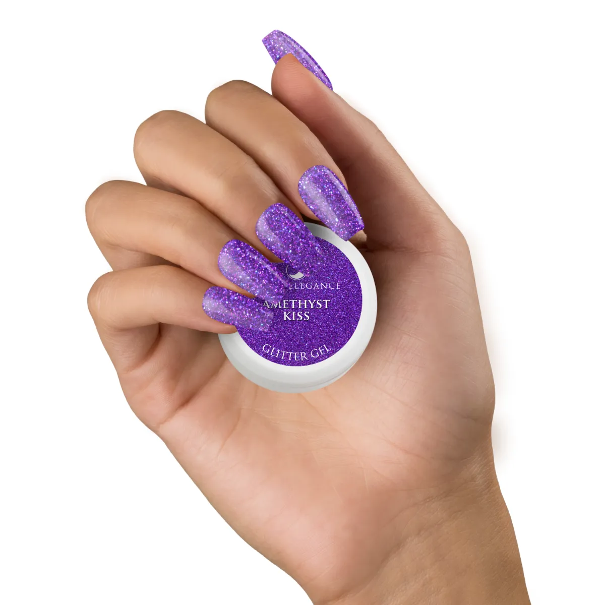 Light Elegance Amethyst Kiss glittergel 10 ml mørk lilla