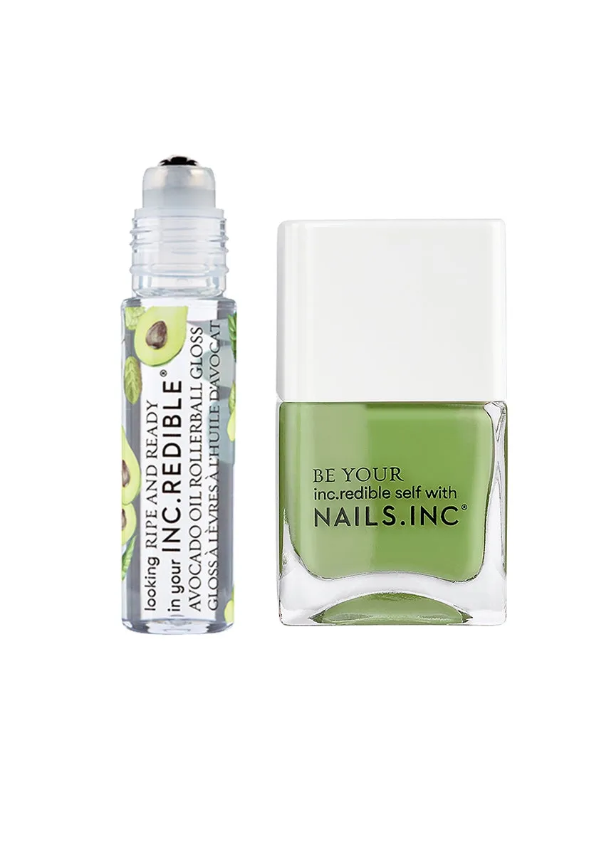 Nails Inc Ripe and Ready neglelakk og leppe duo grønn