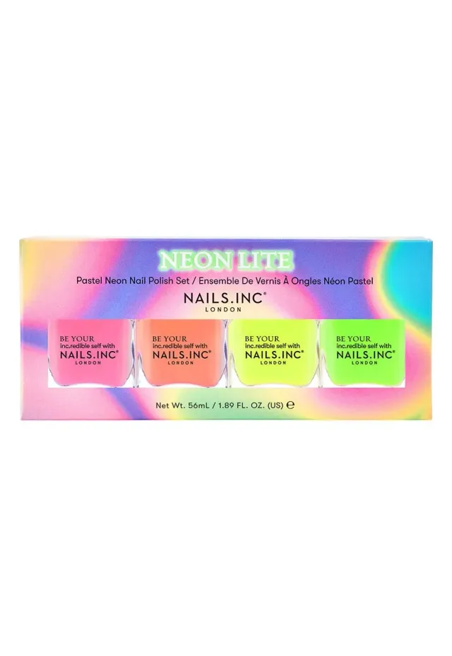 Nails Inc Neon Lite neglelakksett 4-pk neon lang holdbarhet