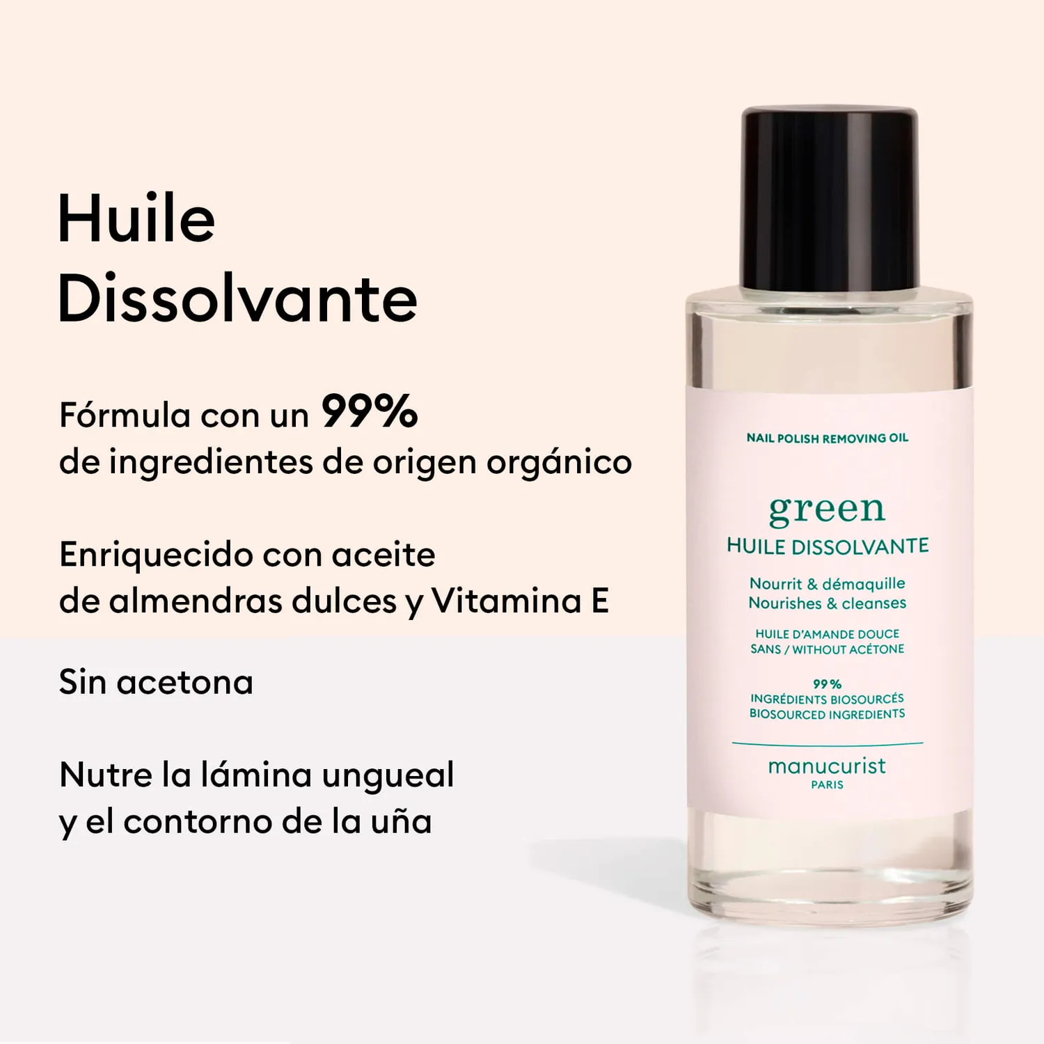 Manucurist Green neglelakkfjerner olje 100 ml mild