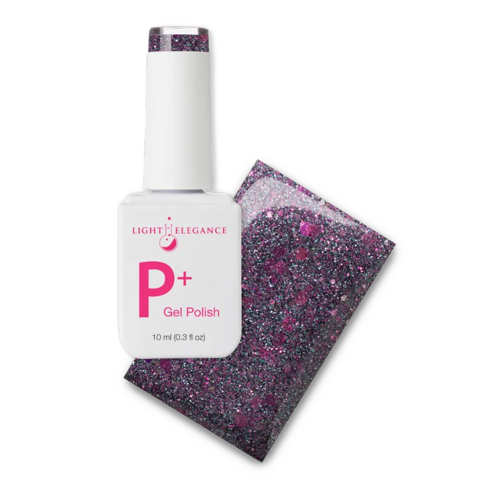 Light Elegance P+ Part Time Pessimist gellakk 10 ml mørk glitter