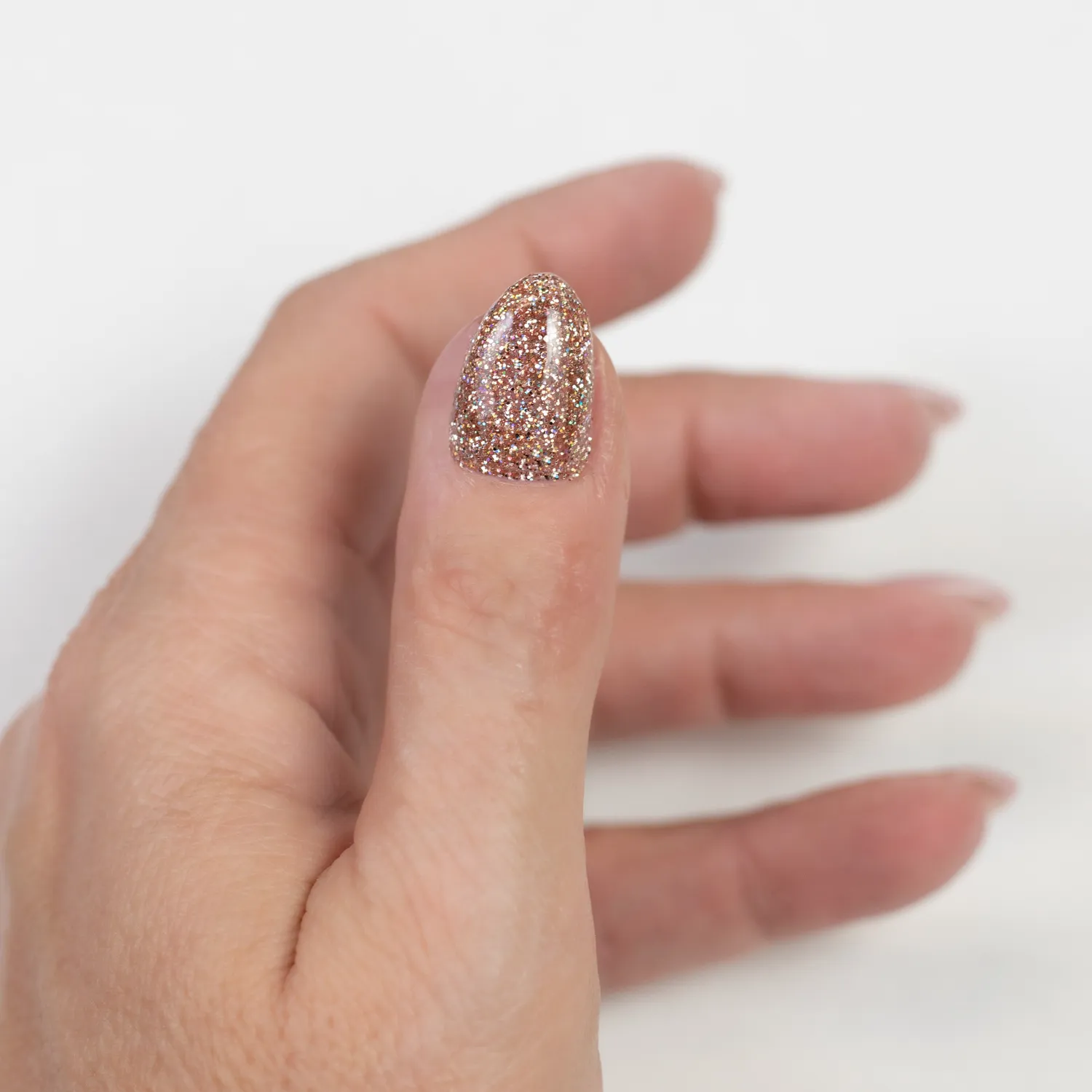 Light Elegance P+ Mercury Meltdown glittergelelakk 10 ml rosegull