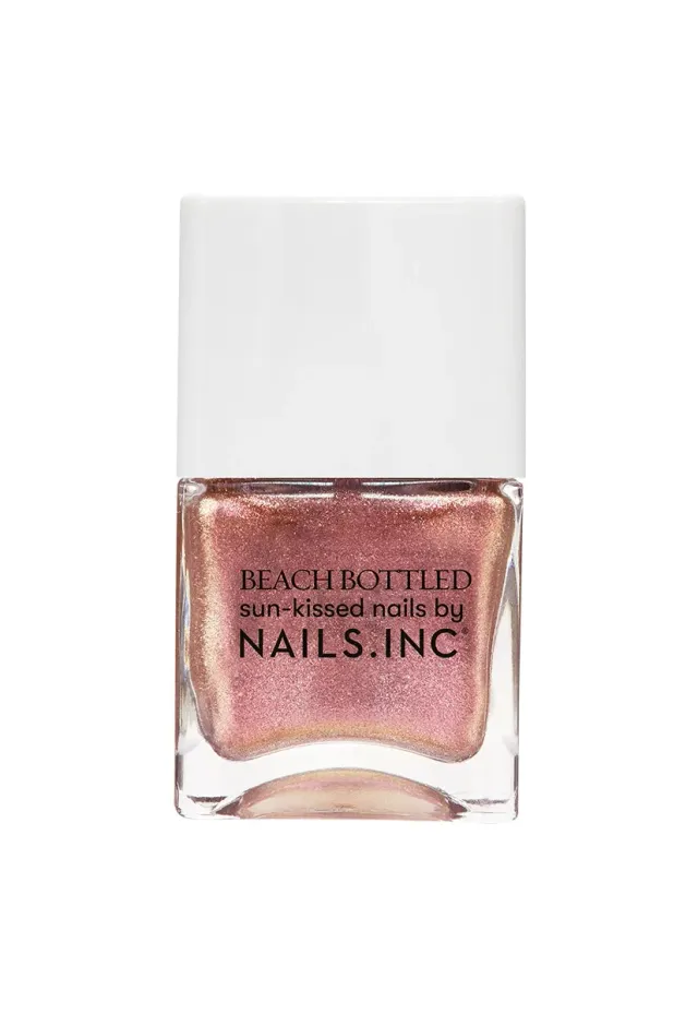 Nails Inc Beach Bottled Major Player neglelakk rosa shimmer