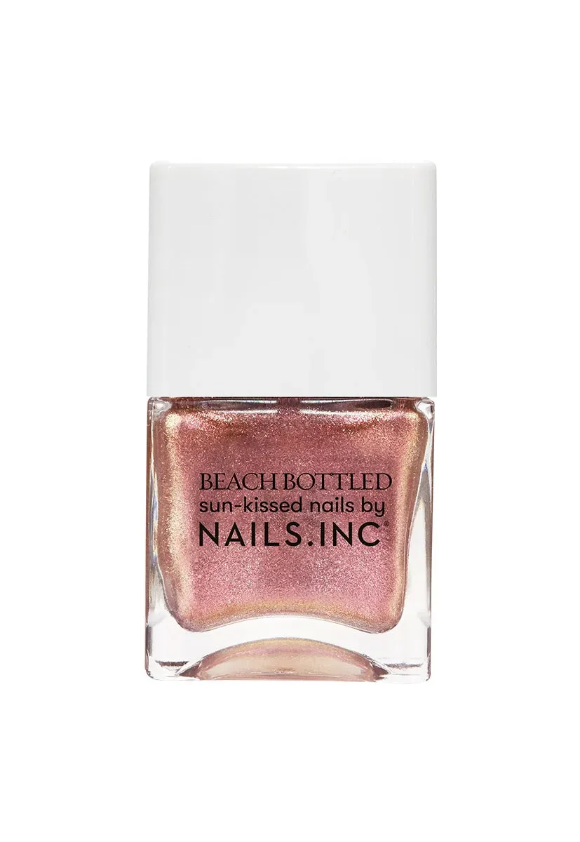 Nails Inc Beach Bottled Major Player neglelakk rosa shimmer