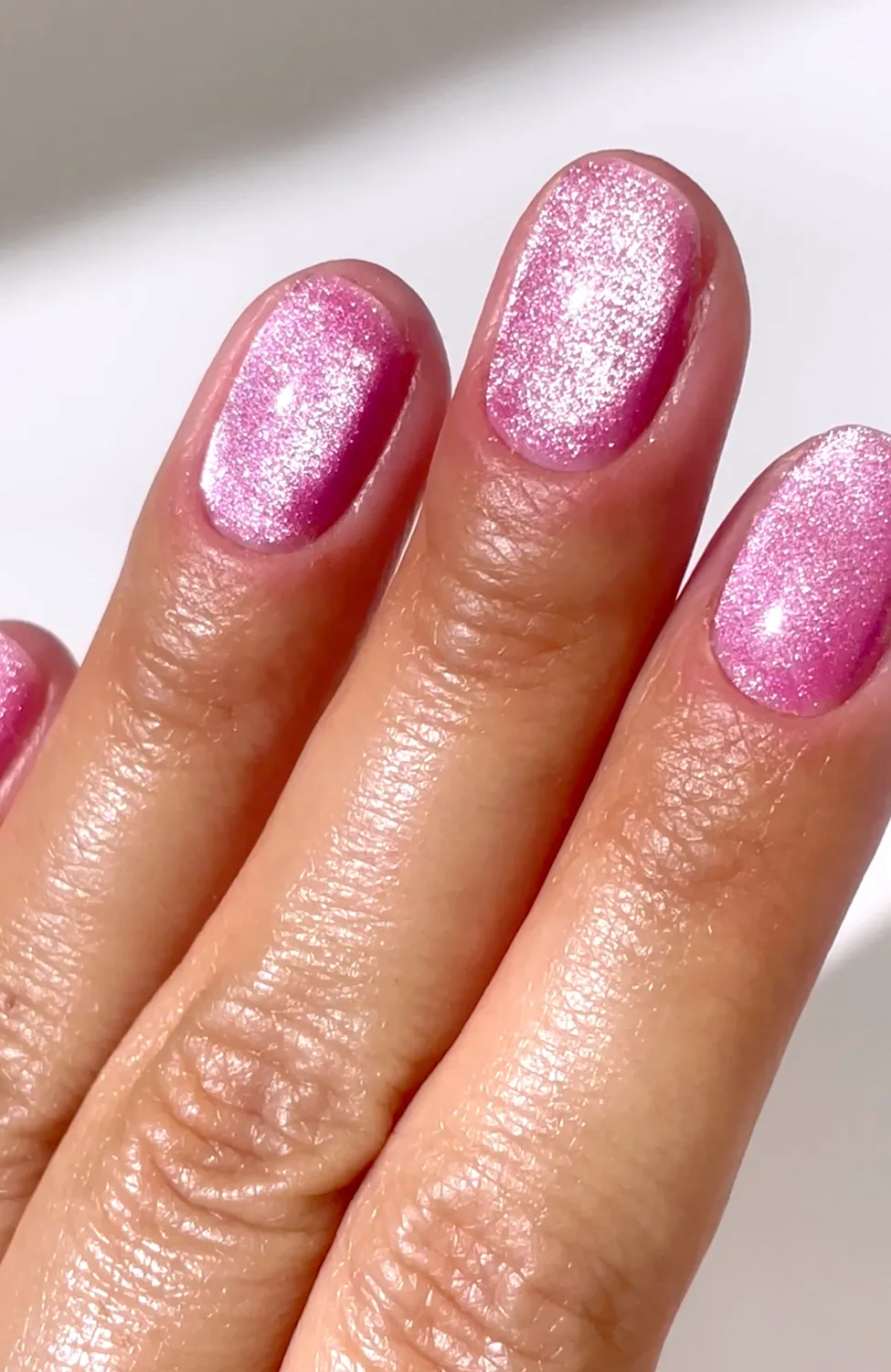 Le Mini Macaron Velvet Cat Eye gelsett med lampe rosa