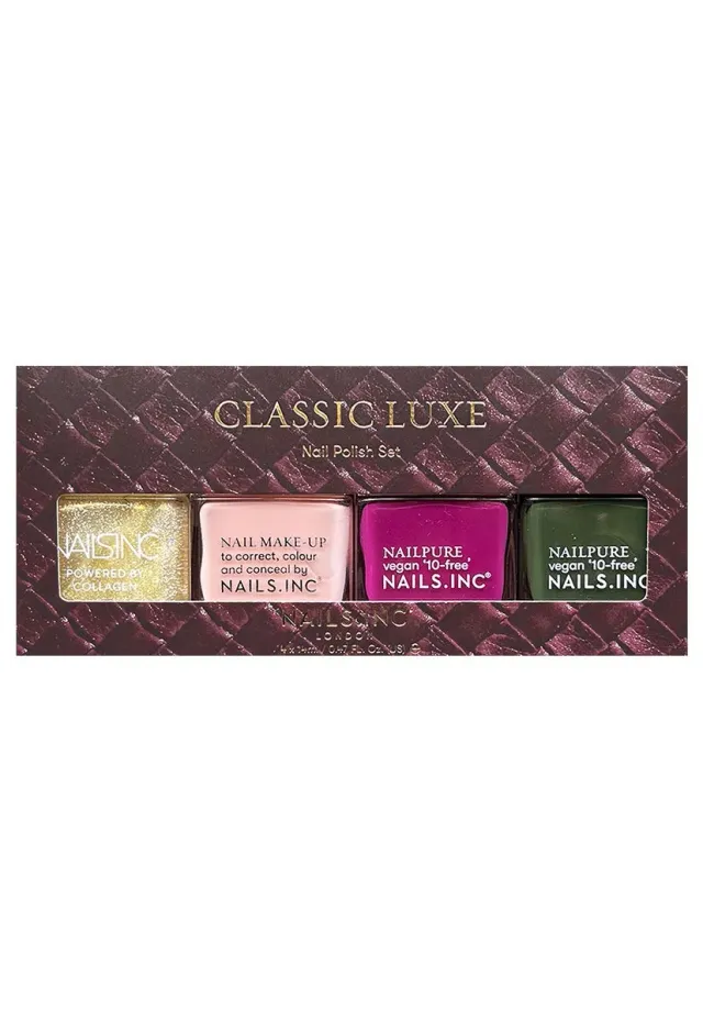 Nails Inc Classic Luxe neglelakksett 4-pk nøytrale