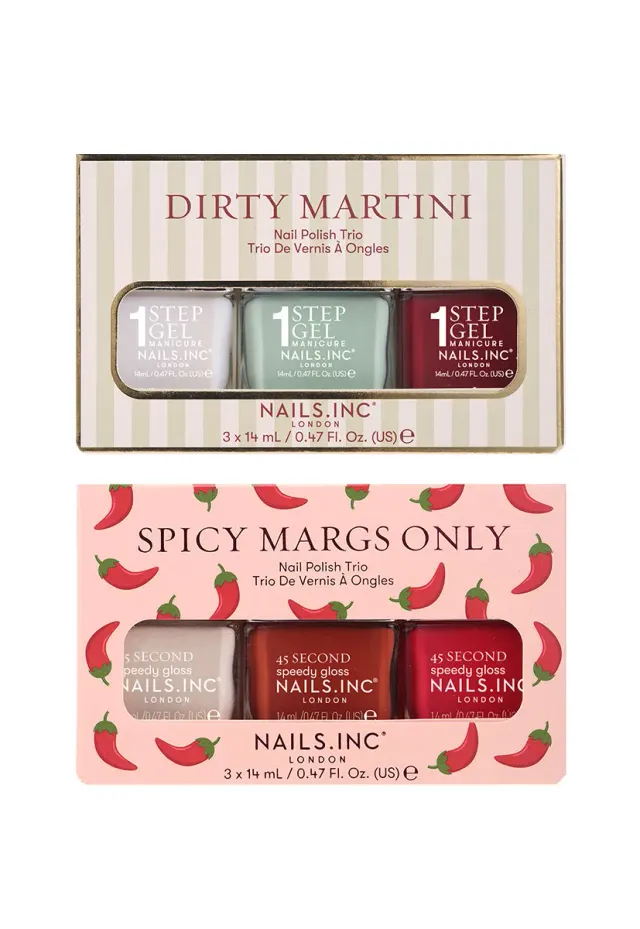 Nails Inc Cocktail Collection neglelakk sett blanke